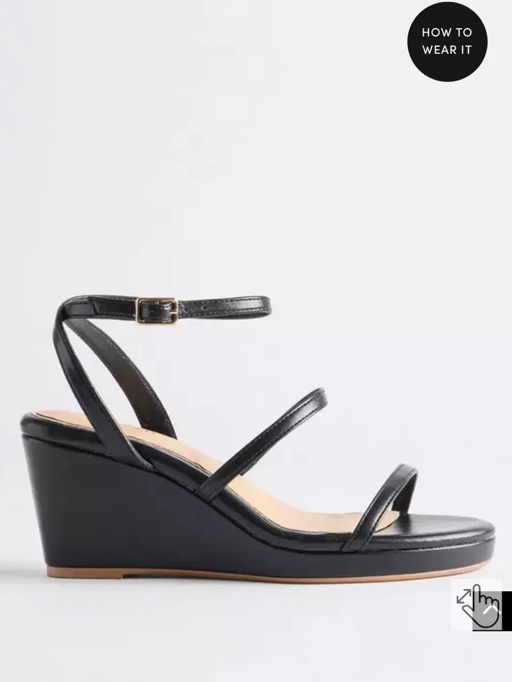 Torrid Triple Strap Wedge Sandal in Black